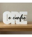 Letreiro "Ore e Confie" — Decoração Religiosa 15×9 cm