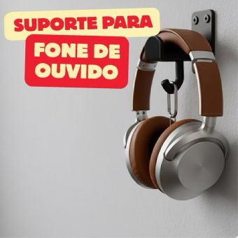 Suporte de Parede para Headset — Fixação com Fita Dupla Face