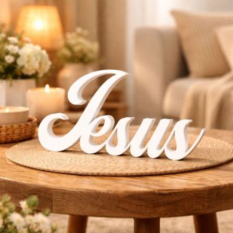 Letreiro "Jesus" — Palavra Decorativa Religiosa